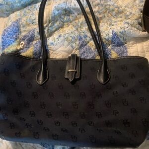 Dooney & Bourke Black Logo-Pattern Tote